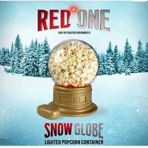 Red One: Limited Edition Snow Globe Lighted Popcorn Container NWOT